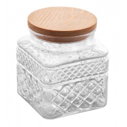 Pote 600ml De Vidro Com Tampa Em Madeira